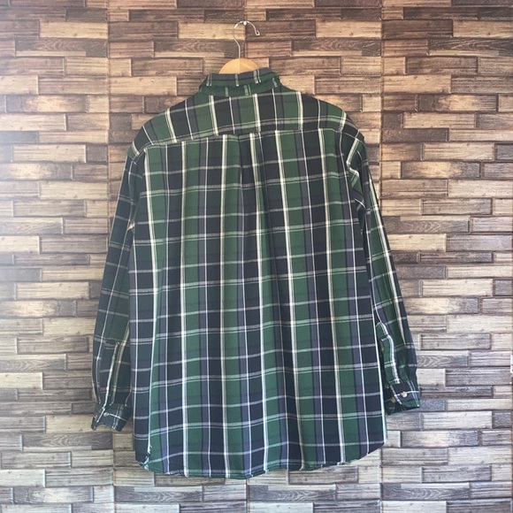 Vintage 1990s Carhartt Plaid Flannel Button Up Shirt Heavy Blend XLT - Picture 2 of 9